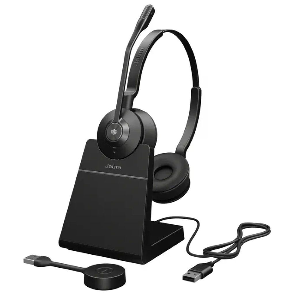 Jabra 9659-455-111 Cuffie Wireless Engage 55 SE Stereofonico Nero USB-A MS Con base