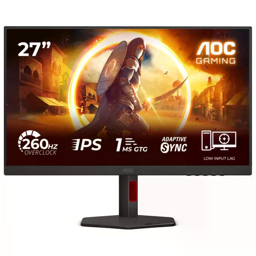 Aoc Monitor Gaming 27G4ZR 27'' FHD IPS 240Hz 1ms AdaptiveSync Nero-Rosso