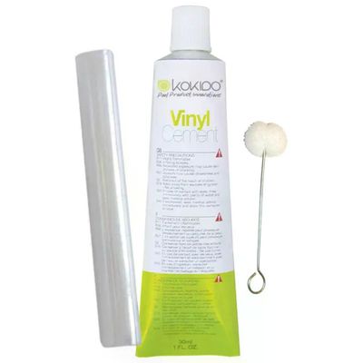 Kokido K258CBX Kit Riparazione Piscina Gonfiabile e Fuori Terra 2 Toppe PVC Trasparente Colla 30 ml
