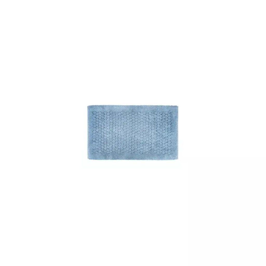 Yeppon Tappeto Bagno Quarzo Bianco Esagono Blu