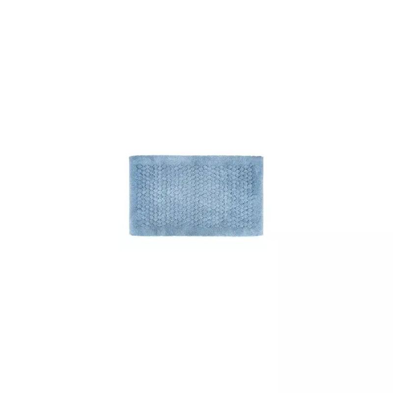 Yeppon Tappeto Bagno Quarzo Bianco Esagono Blu