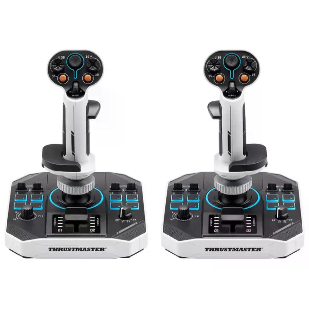 Thrustmaster Sol-R 2 HOSAS Space Sim Duo Flightstick USB Nero Bianco Thrustmaster Sol-R 2 HOSAS Space Sim Duo Flightstick USB Nero Bianco