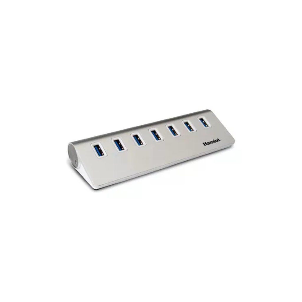 Hamlet XHUB-07A3CX Hub USB 3.0 a 7 Porte in Alluminio con Adattatore USB-A + USB-C Hamlet XHUB-07A3CX Hub USB 3.0 a 7 Porte in Alluminio con Adattatore USB-A + USB-C
