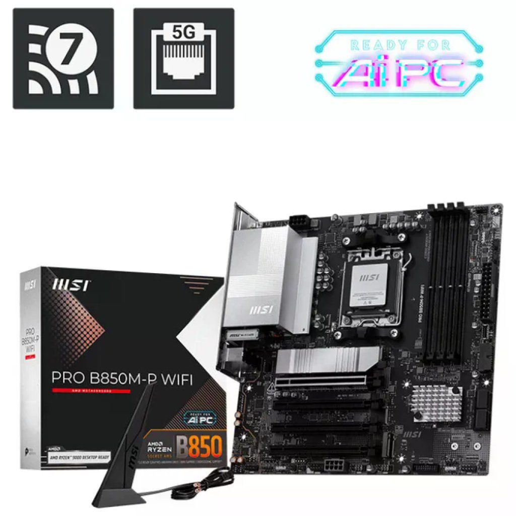 MSI 911-7E71-001 Pro B850M-P Wifi Scheda Madre Micro Atx Amd B850 Socket Am5