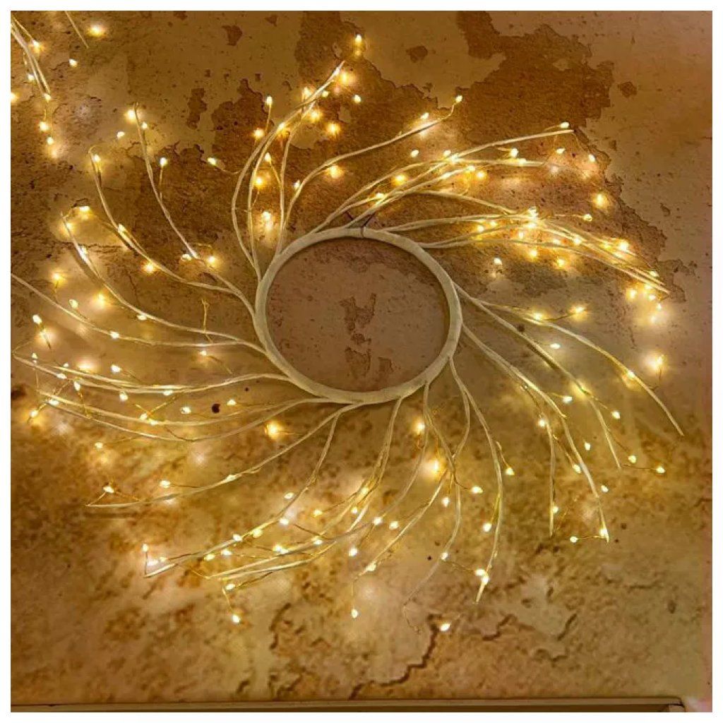 Lotti Importex Corona di Rami di Tiglio 160 Micro LED Bianco Caldo 45 cm Interno-Esterno