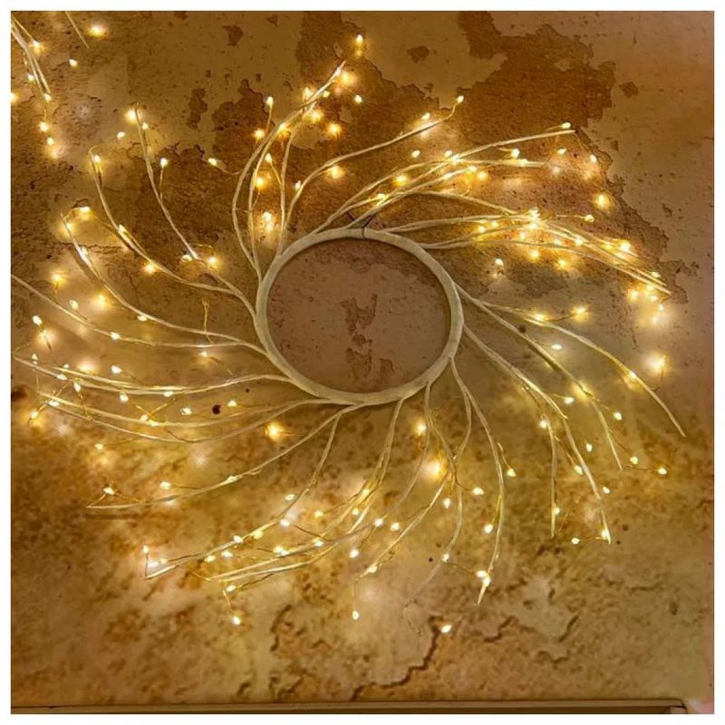 Lotti Importex Corona di Rami di Tiglio 160 Micro LED Bianco Caldo 45 cm Interno-Esterno