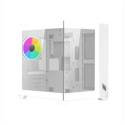 Noua CS0125CZ-ZH100 Case Micro ATX PC Gaming Mini Tower Bianco Ventola LED ARGB USB 3.0 Vetro Temperato