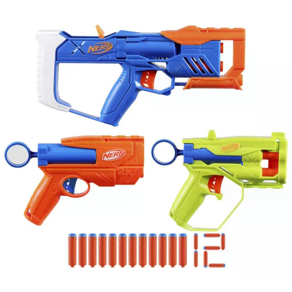 Nerf F9840EU4 Blaster Giocattolo N-Series Triple Action Multicolore con 12 Dardi Nerf F9840EU4 Blaster Giocattolo N-Series Triple Action Multicolore con 12 Dardi