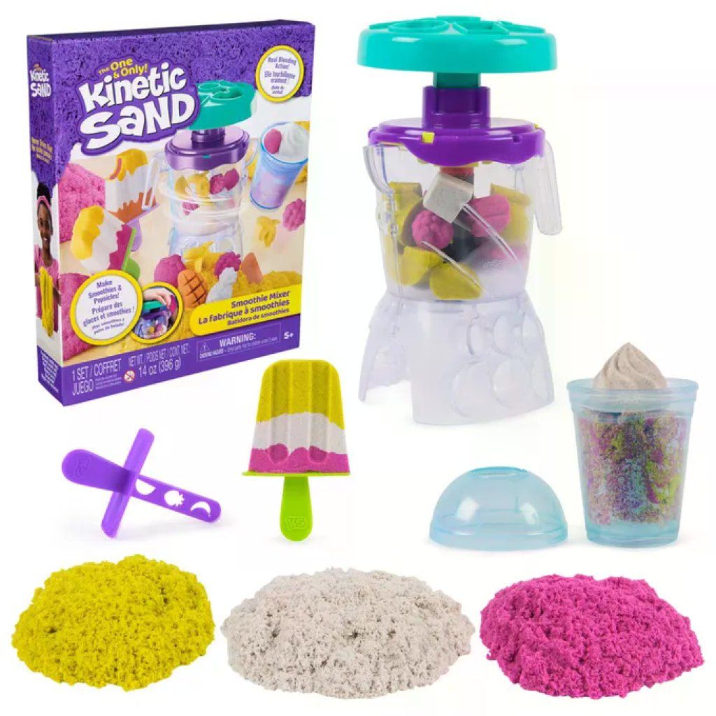 SPIN MASTER Kinetic Sand set frullati golosi 6075121 396 g di sabbia modellabile 3 colori frullatore formina