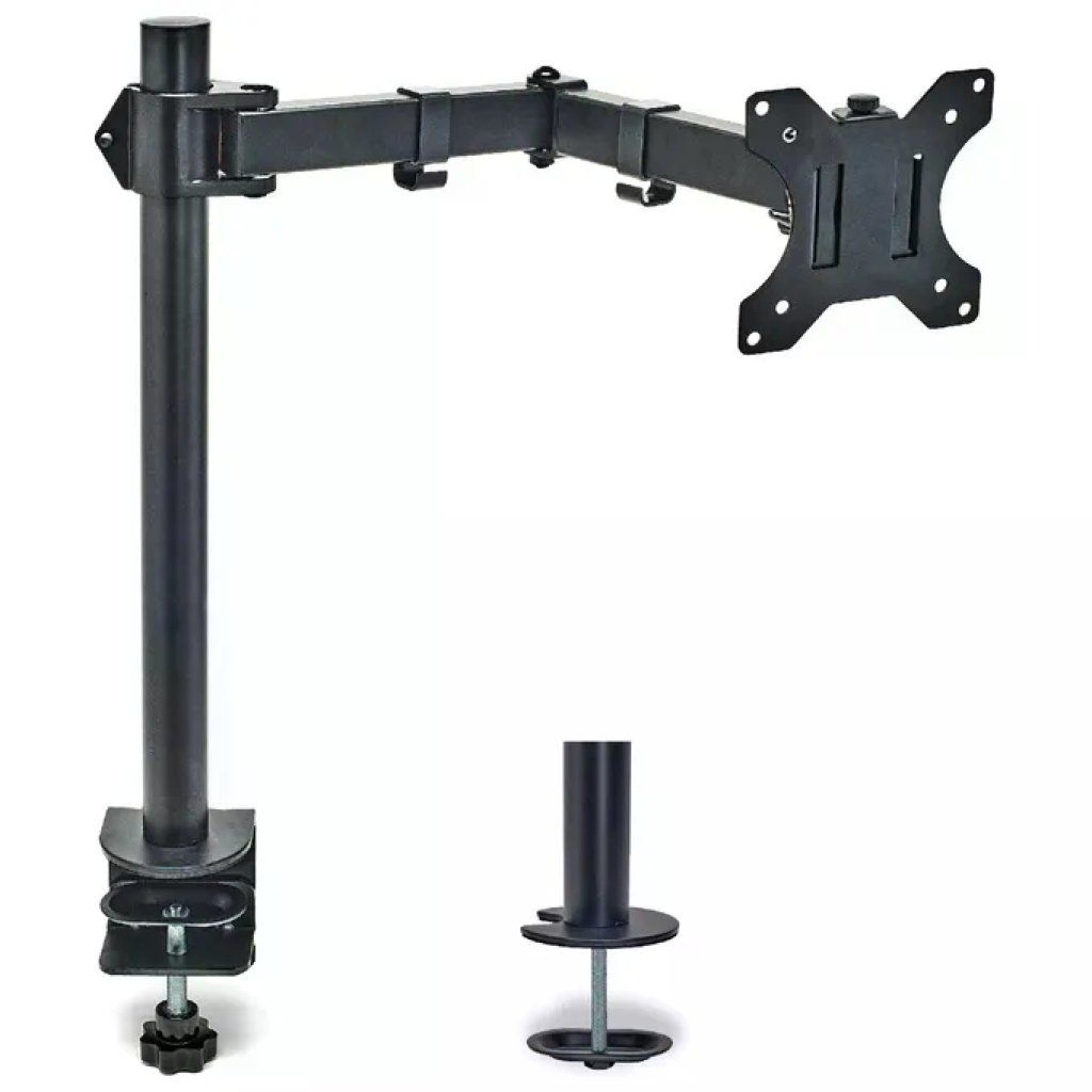 Overmust Braccio Singolo per Monitor 13-32'' Regolabile in Altezza 10 kg Nero Overmust Braccio Singolo per Monitor 13-32'' Regolabile in Altezza 10 kg Nero