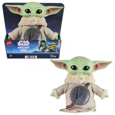 Mattel JKN41 Star Wars The Mandalorian Peluche Grogu testa in vinile corpo morbido ricamo sul petto 15