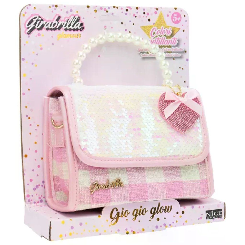 NICE Girabrilla borsetta Gio Gio Glow 19155 paillettes reversibili maniglia a perline tracolla charm