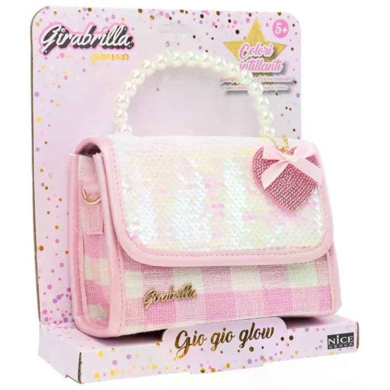 NICE Girabrilla borsetta Gio Gio Glow 19155 paillettes reversibili maniglia a perline tracolla charm