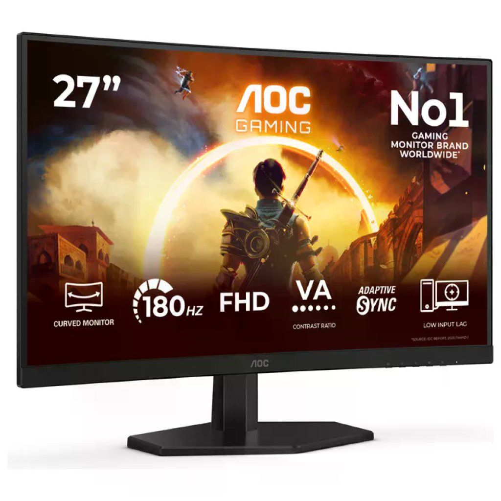 AOC C27G42FE G4 Monitor Gaming Curvo 27'' FHD 180 Hz 0,5 ms colore Nero Rosso AOC C27G42FE G4 Monitor Gaming Curvo 27'' FHD 180 Hz 0,5 ms colore Nero Rosso