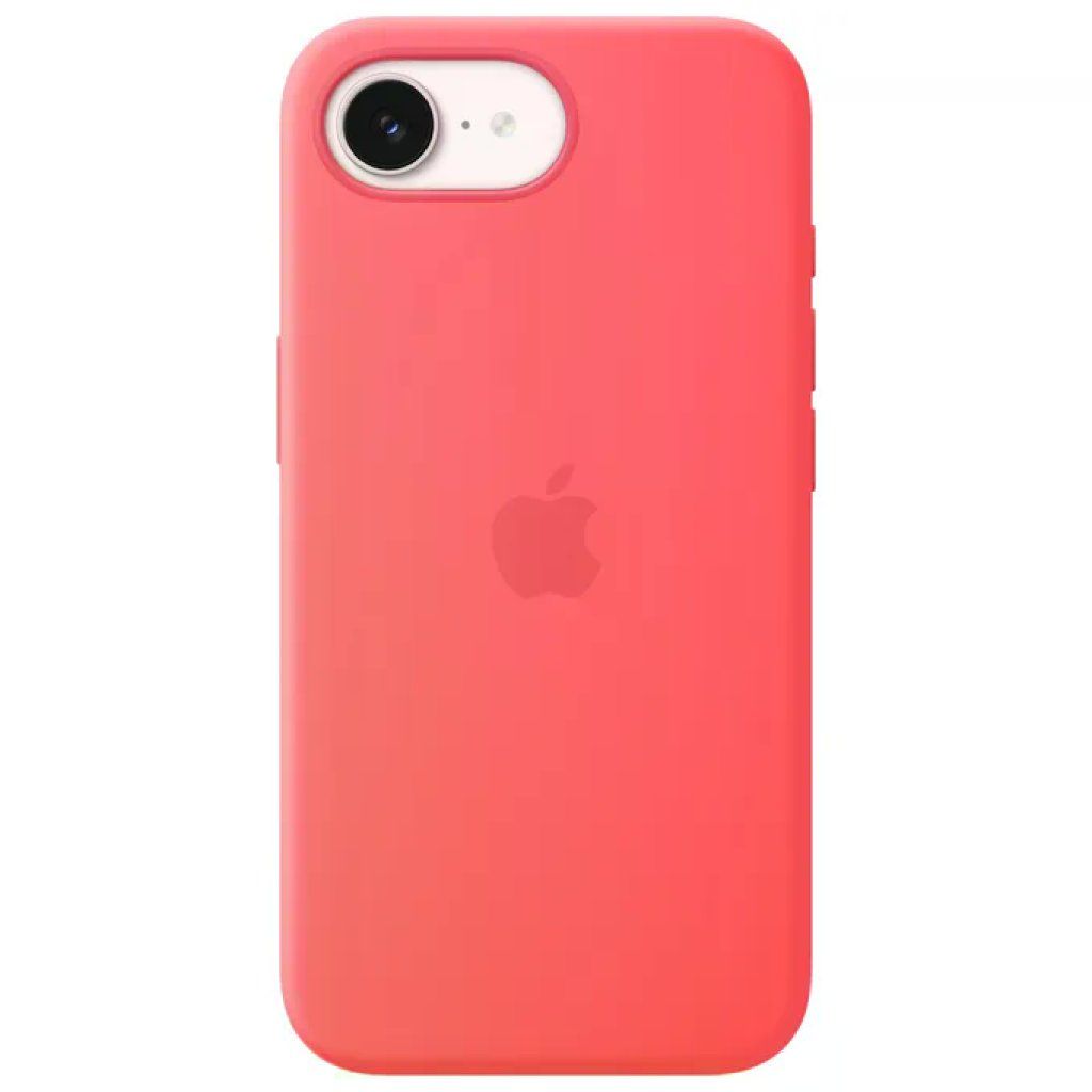 Apple custodia MagSafe in silicone per iPhone 17e, rosa guava, compatibile Qi2, silicone riciclato 45%