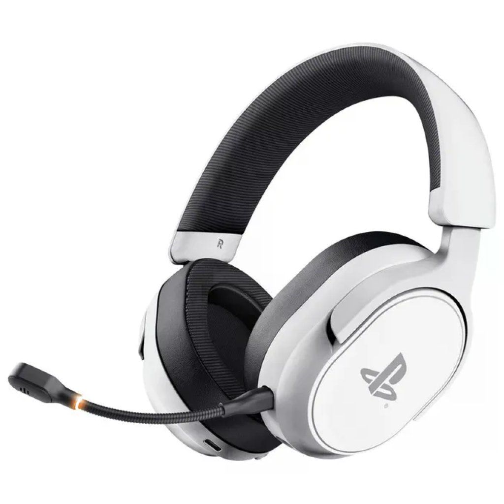 Trust GXT 499 Forta cuffie gaming wireless per PS5 e PC microfono rimovibile 55 ore batteria Bianco