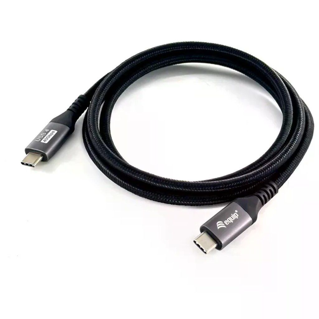 EQUIP 128383 Cavo USB-C USB4 Gen 3x2 da 2 m, 40 Gbit/s, Nero