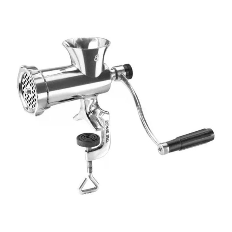 TRE SPADE TRE10800-I TC-8 Tritacarne Manuale Acciaio Inox Piastra 6 mm Fissaggio Morsetto colore Inox