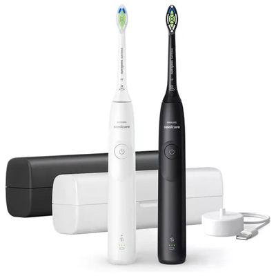 Philips HX7109-01 Spazzolino Elettrico Sonico 2 Intensita' Sensore Pressione Bianco e Nero