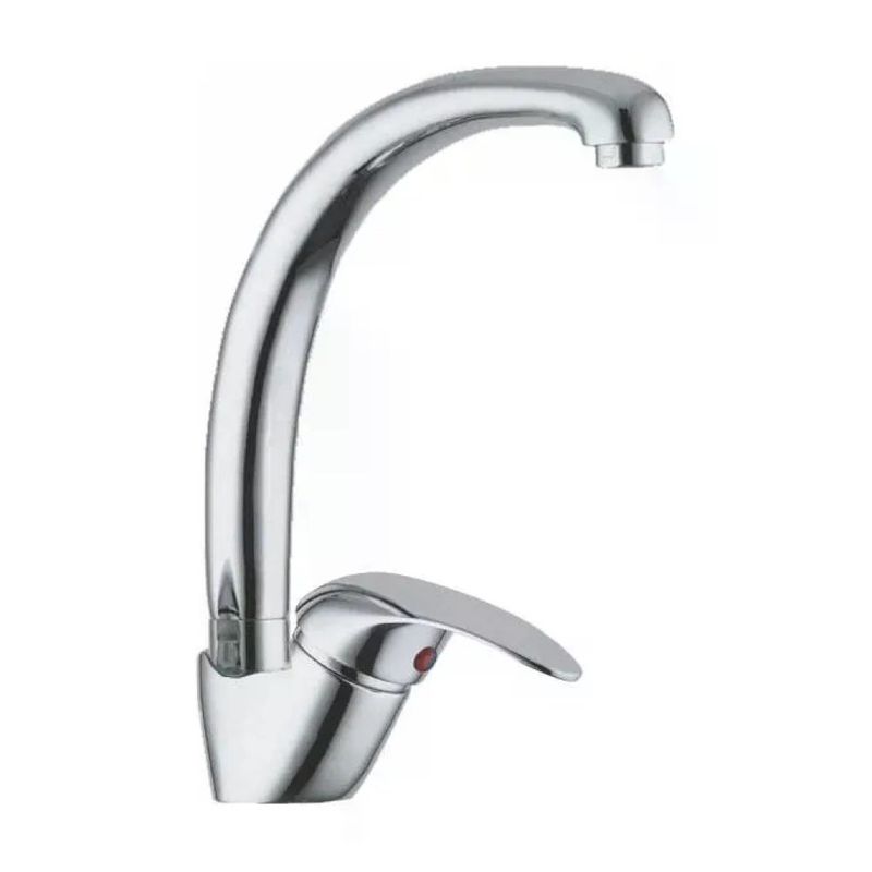 EURORAMA Prima – Miscelatore monocomando per lavello con canna a cigno girevole, ottone cromato
