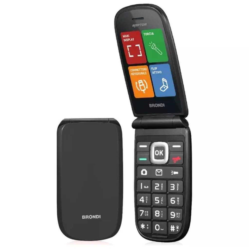 Brondi Raptor Telefono a Conchiglia Dual SIM 2,8 Brondi Raptor Telefono a Conchiglia Dual SIM 2,8" Nero Metallizzato
