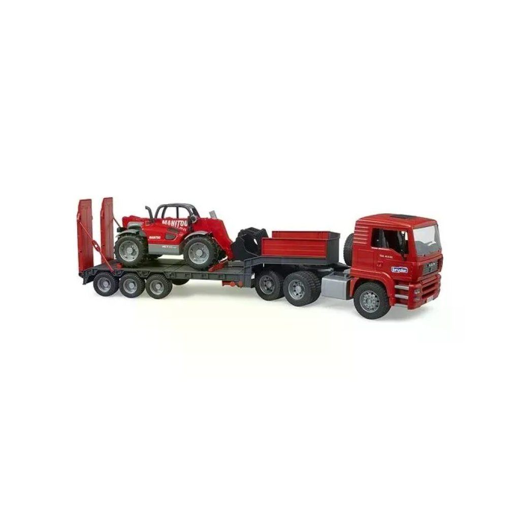 Bruder 02774 Camion MAN TGA Pianale Ribassato con Caricatore Telescopico Manitou MLT 633 Scala 1:16 Bruder 02774 Camion MAN TGA Pianale Ribassato con Caricatore Telescopico Manitou MLT 633 Scala 1:16