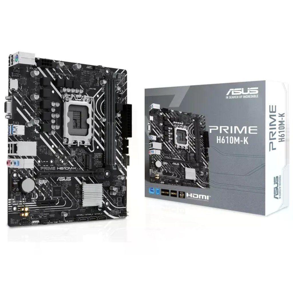 ASUS 90MB1GA0-M0EAY0 Prime Scheda madre mATX Intel H610 LGA 1700 DDR5 PCIe 4.0 M.2 HDMI VGA colore Nero