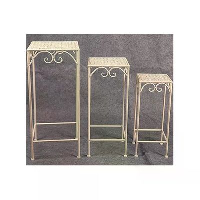 VIGOR-BLINKY Vigor 9618355 Mika Portafiori in Ferro Battuto Set da 3 Pezzi 30x70h 25x60h 20x50h cm colore Bianco
