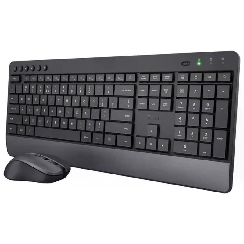Trust Trezo 24530 Kit Tastiera e Mouse Wireless, Layout Italiano, Nero