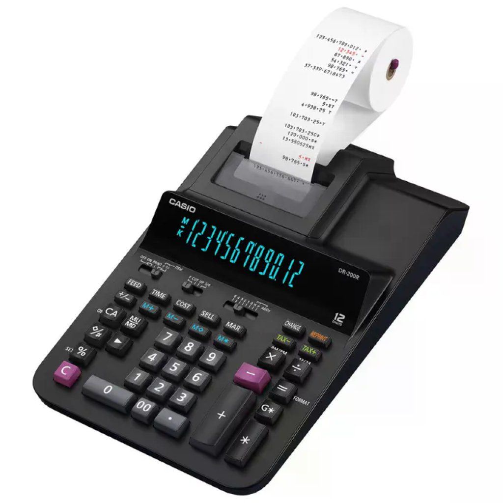Casio DR-200R-BK-E-EC Calcolatrice da Tavolo DR-200R-BK