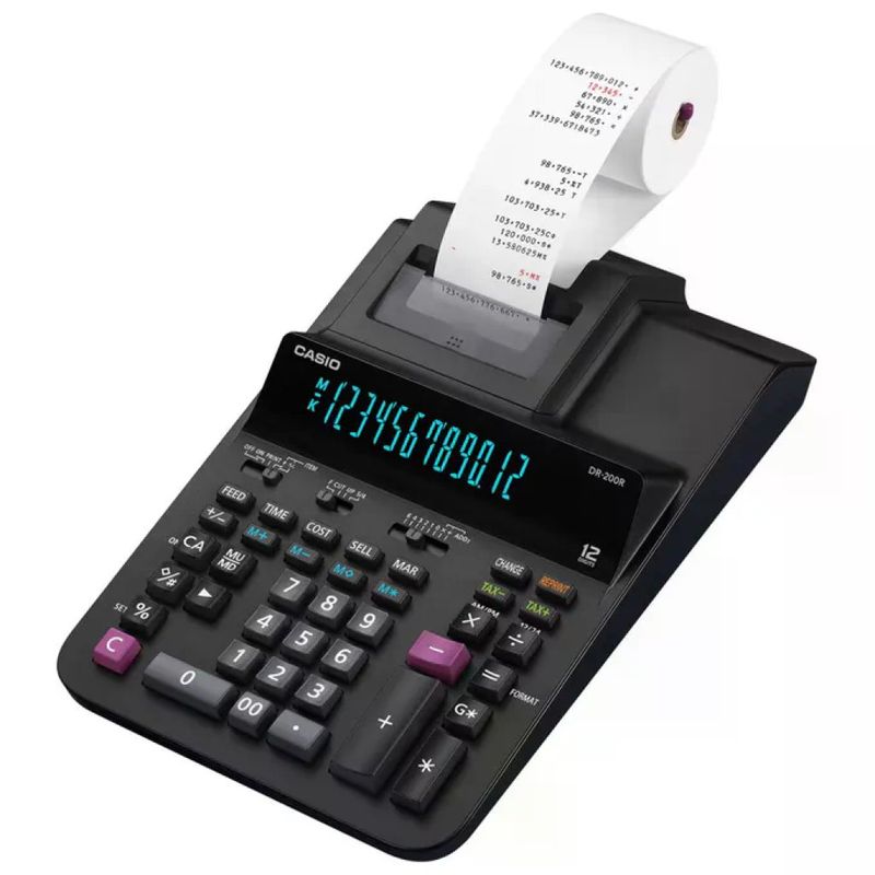 Casio DR-200R-BK-E-EC Calcolatrice da Tavolo DR-200R-BK