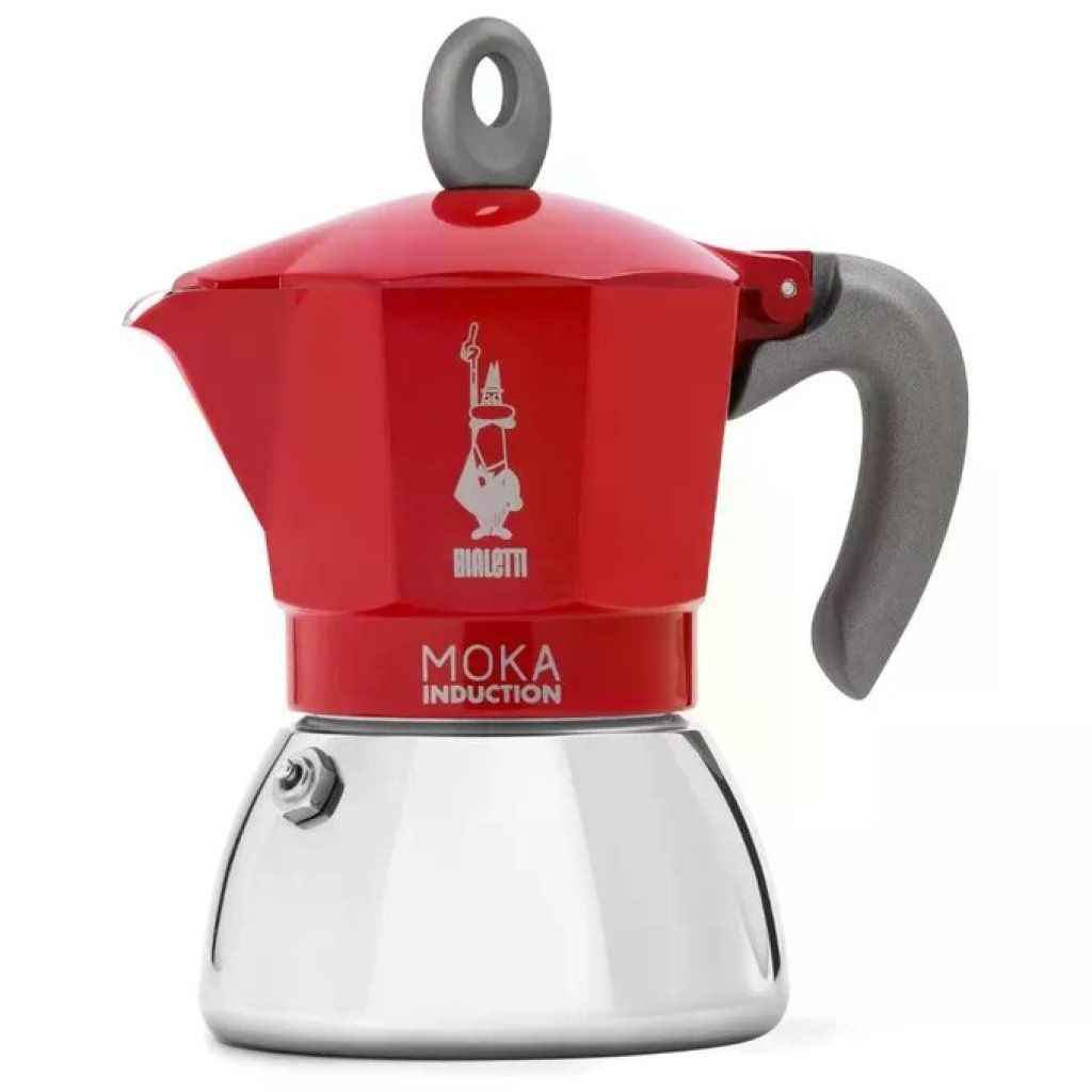 Bialetti 0006946 MOKA INDUCTION Caffettiera Moka 6 tazze 0,28 L Acciaio inox Alluminio colore Rosso