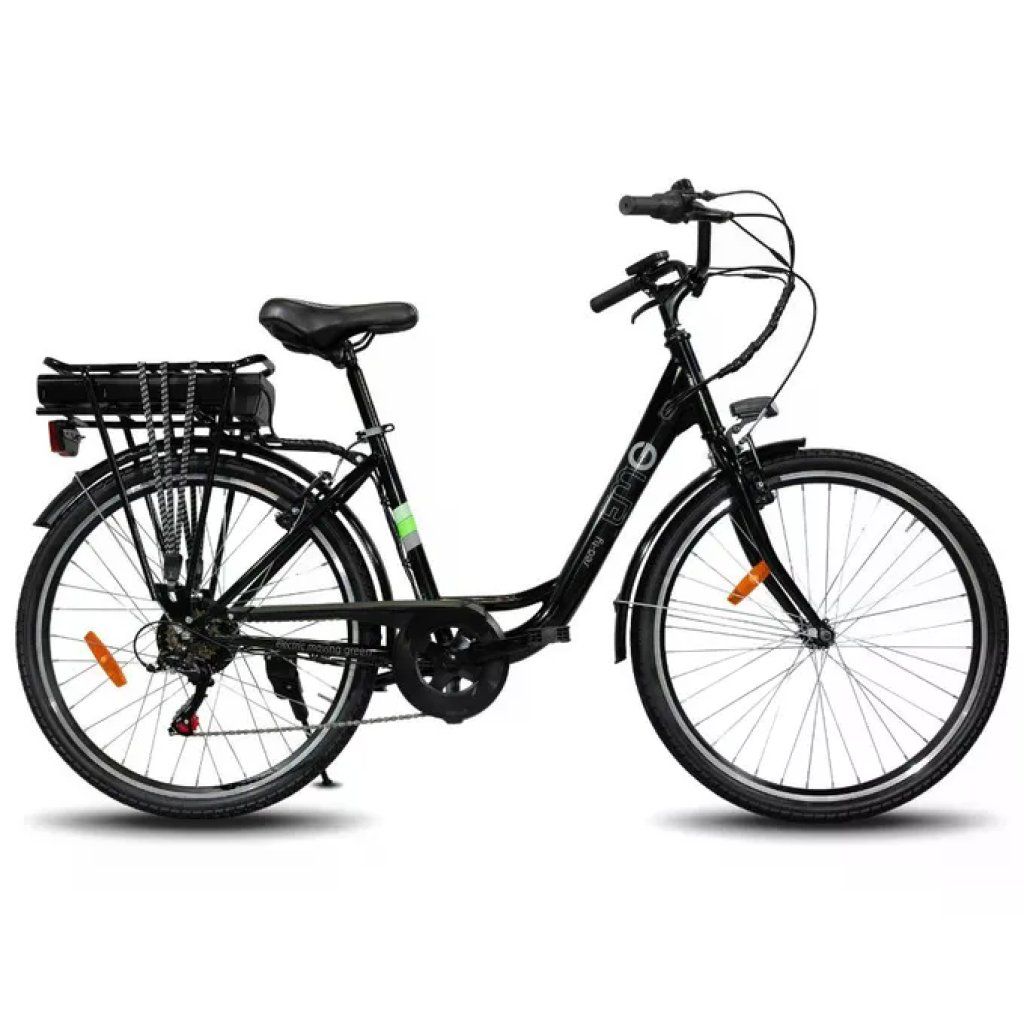 Emg Bicicletta Elettrica Nera 26'' Acciaio Display Led Shimano