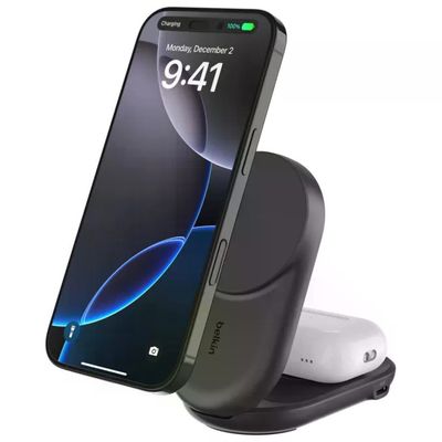 Belkin UltraCharge Qi2 WIZ039KQBK Caricatore Wireless Magnetico 25W 2-in-1 con USB-C Nero Belkin UltraCharge Qi2 WIZ039KQBK Caricatore Wireless Magnetico 25W 2-in-1 con USB-C Nero