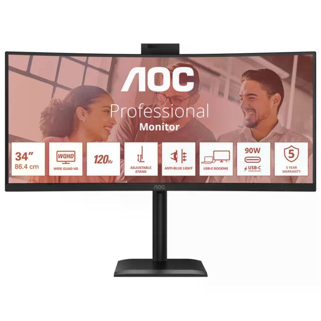 AOC Monitor PC 34'' UltraWide Quad HD LED Nero CU34E4CW AOC Monitor PC 34'' UltraWide Quad HD LED Nero CU34E4CW