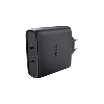 Trust 25527 Maxo Caricabatteria USB-C GaN 2 Porte 100W Ricarica Rapida Power Delivery 3