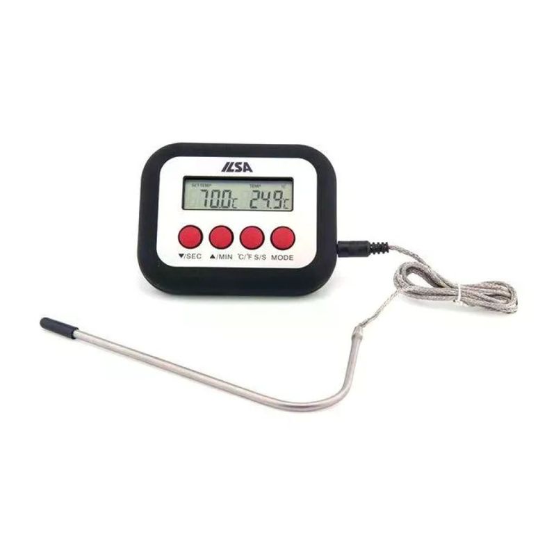 Ilsa ILS355308 Termometro Digitale da Forno con Sonda Acciaio Inox 12 cm Cavo 80 cm Range Ilsa ILS355308 Termometro Digitale da Forno con Sonda Acciaio Inox 12 cm Cavo 80 cm Range