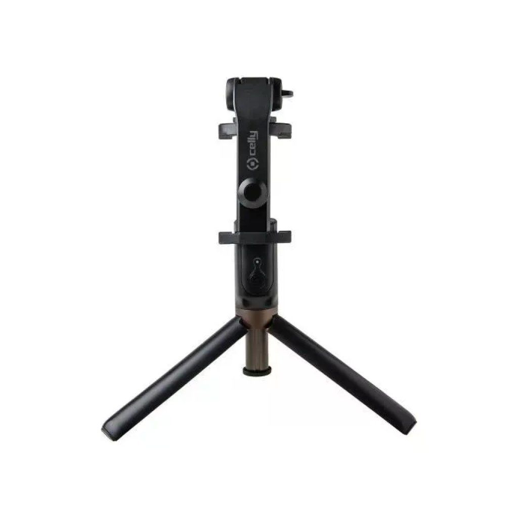 Celly Click Propod Bastone Selfie Bluetooth con Treppiede, Rotazione 360° e Pulsante Otturatore, Nero