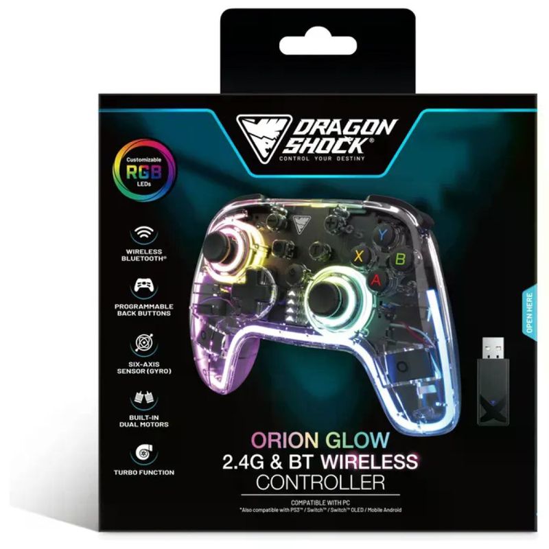DragonShock DSCNPC-GLW Manette Wireless RGB Orion Glow Compatibile PC PS3 Switch Android