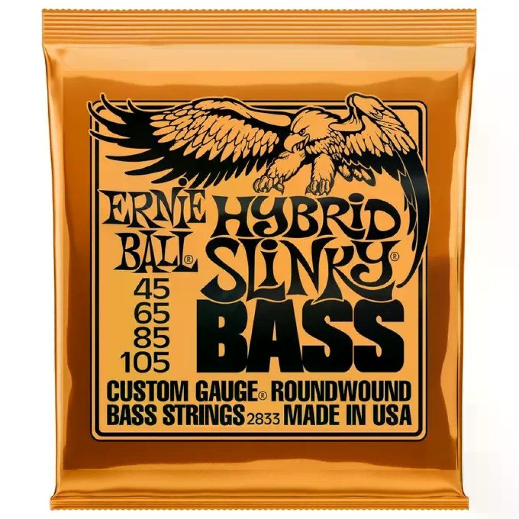 Ernie Ball P02833 Hybrid Slinky – corde per basso elettrico, 4 corde, scalatura 45-105 Ernie Ball P02833 Hybrid Slinky – corde per basso elettrico, 4 corde, scalatura 45-105