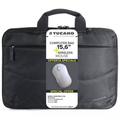 Tucano Idea – Borsa nera per notebook fino a 15,6″ con mouse wireless Tucano Idea – Borsa nera per notebook fino a 15,6″ con mouse wireless