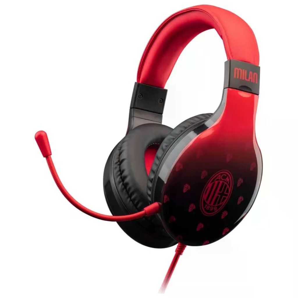 Qubick AC-MU0209 Cuffie Gaming Milan Devils Nero/Rosso