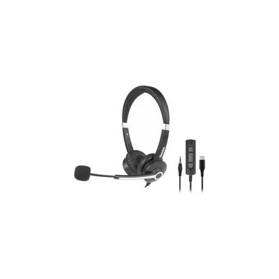 Hamlet HHEADM-CJS Cuffia Biaurale USB-C e Jack 3,5 mm con Microfono, Nera Hamlet HHEADM-CJS Cuffia Biaurale USB-C e Jack 3,5 mm con Microfono, Nera
