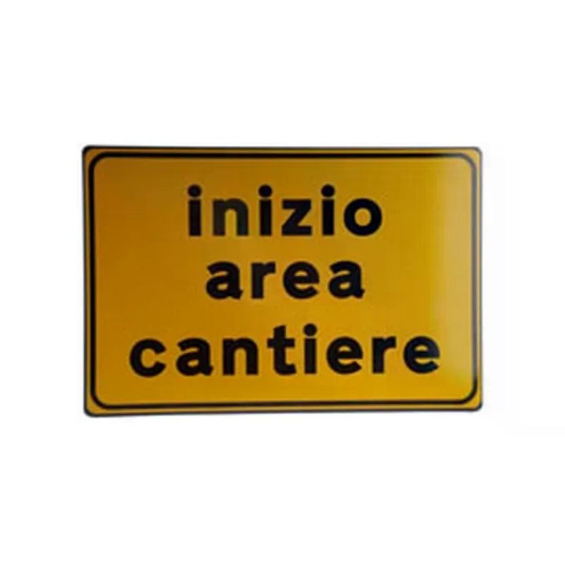 3G CARTELLO STRADALE TRIANGOLARE INIZIO AREA CANTIERE 60X40 CM CLASSE I RIFRANGENTE LAMIERA