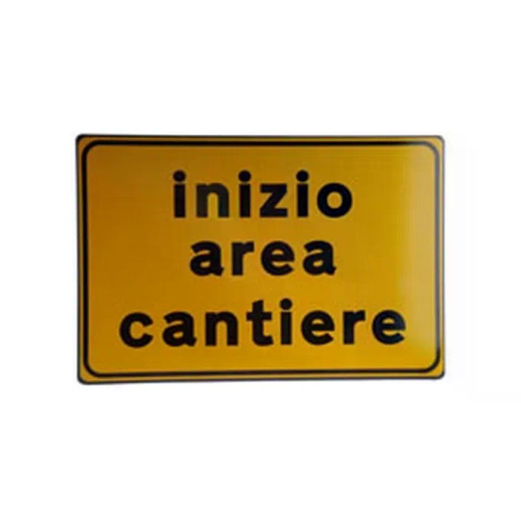 3G Cartello stradale “Inizio area cantiere” 60 × 40 cm, rifrangente classe I