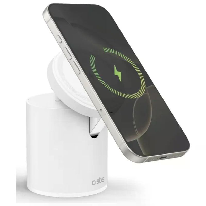 SBS Ricarica Wireless 2 in 1 con Stand Pieghevole