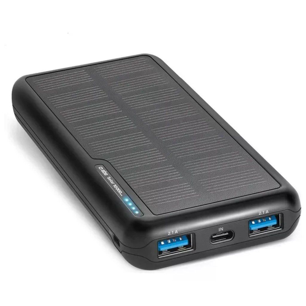 SBS TTBB10000SK Power Bank Solare 10.000 mAh Nero