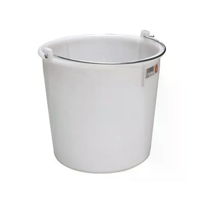 Giganplast 7300P Secchio in Polietilene 30 L Manico in Acciaio Uso Professionale colore Bianco