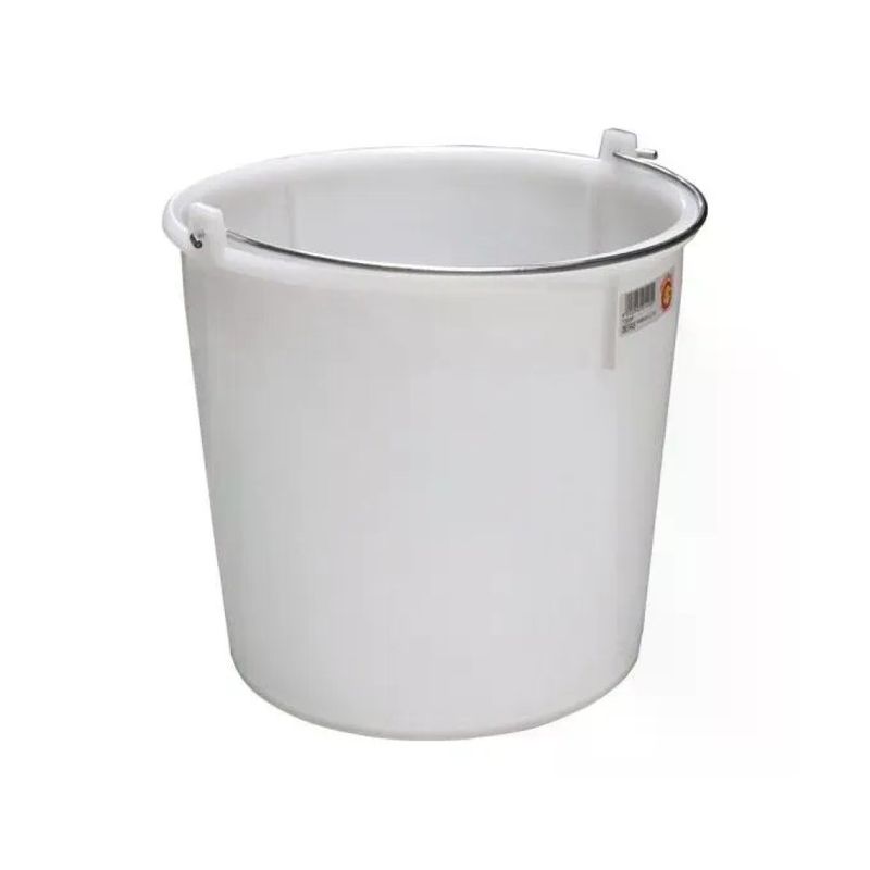 Giganplast 7300P Secchio in Polietilene 30 L Manico in Acciaio Uso Professionale colore Bianco
