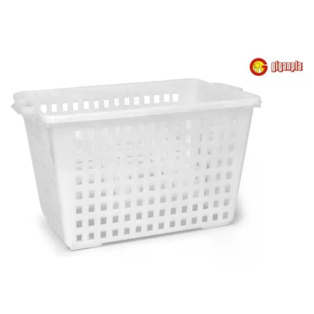 GIGANPLAST Cesta Forata in Plastica Bianca 53×36×34 cm